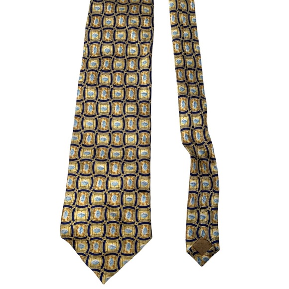 PFIZER Logo Patterned 100% Silk Men’s Neck Tie - Picture 1 of 5